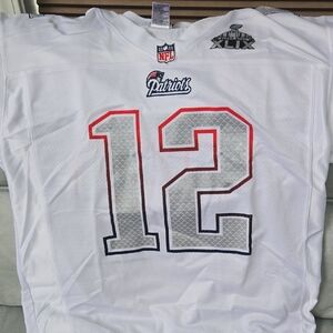 NFL White Jersey with Blue and Red Accents